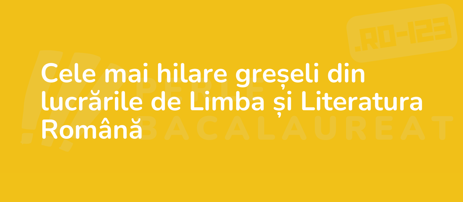 Cele mai hilare greșeli din lucrările de Limba și Literatura Română