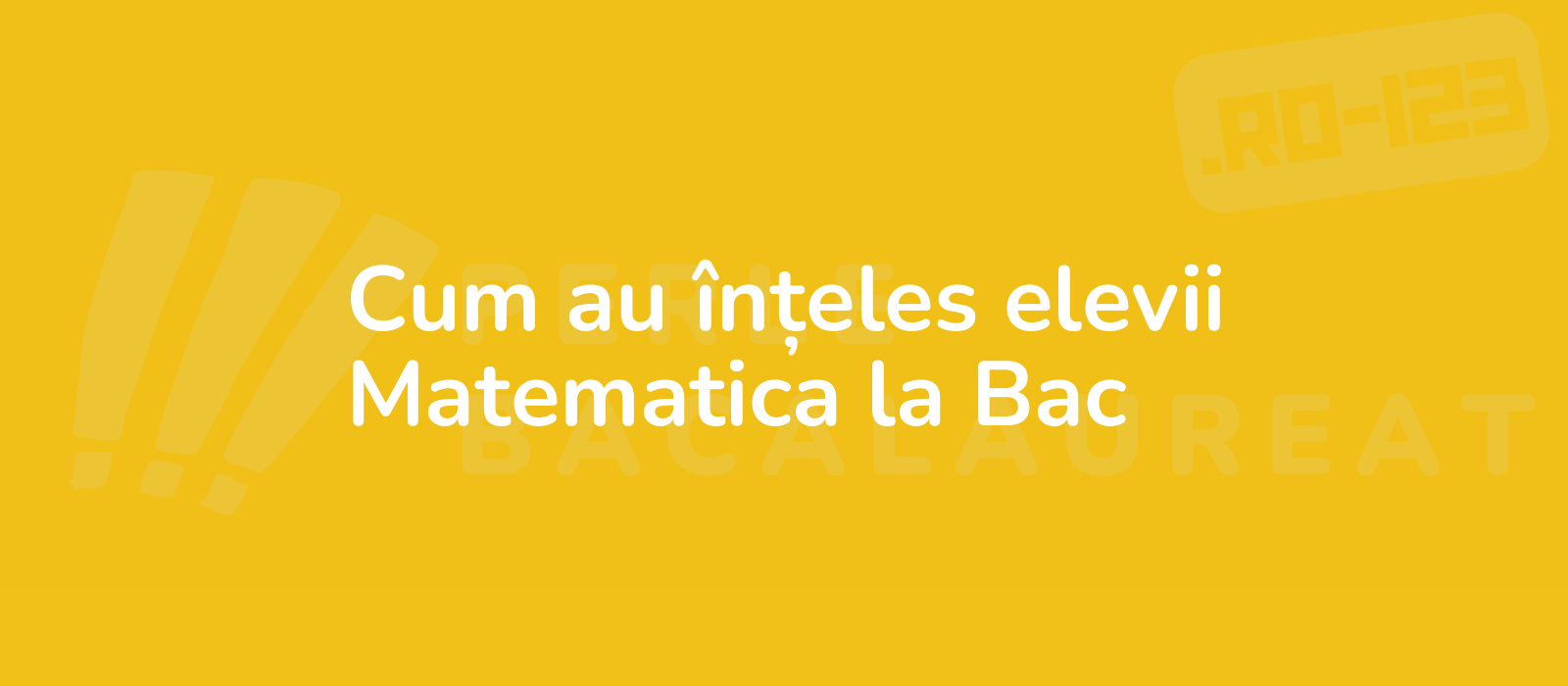 Cum au înțeles elevii Matematica la Bac