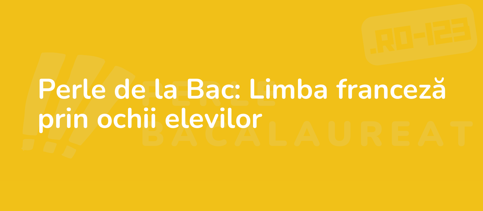 Perle de la Bac: Limba franceză prin ochii elevilor